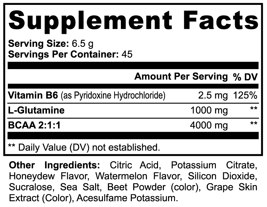 Post-workout BCAA Powder in the flavors of Honeydew and Watermelon