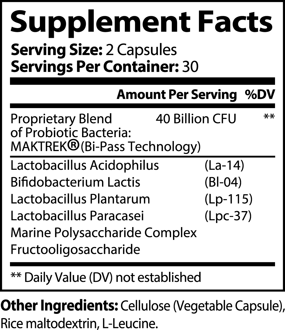 Probiotic 40 Billion with Prebiotics "Supports Digestive Health & Boosts Gut Flora Balance"